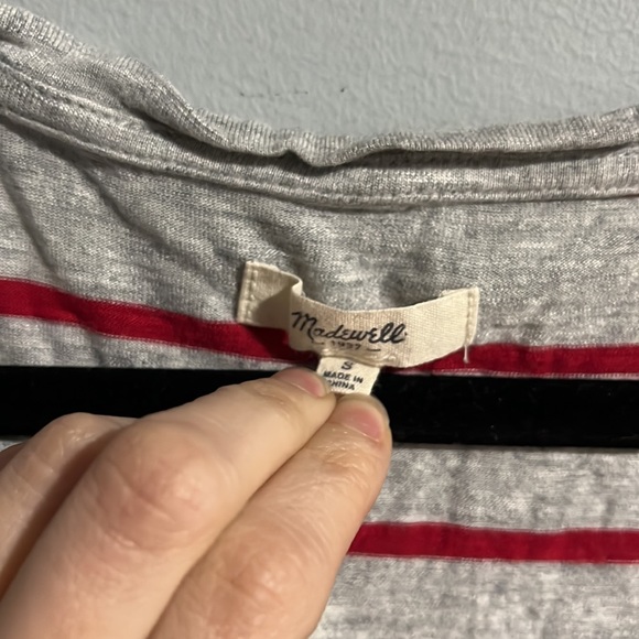 Madewell Grey and Red Anthem Striped Tank Top - Picture 3 of 5